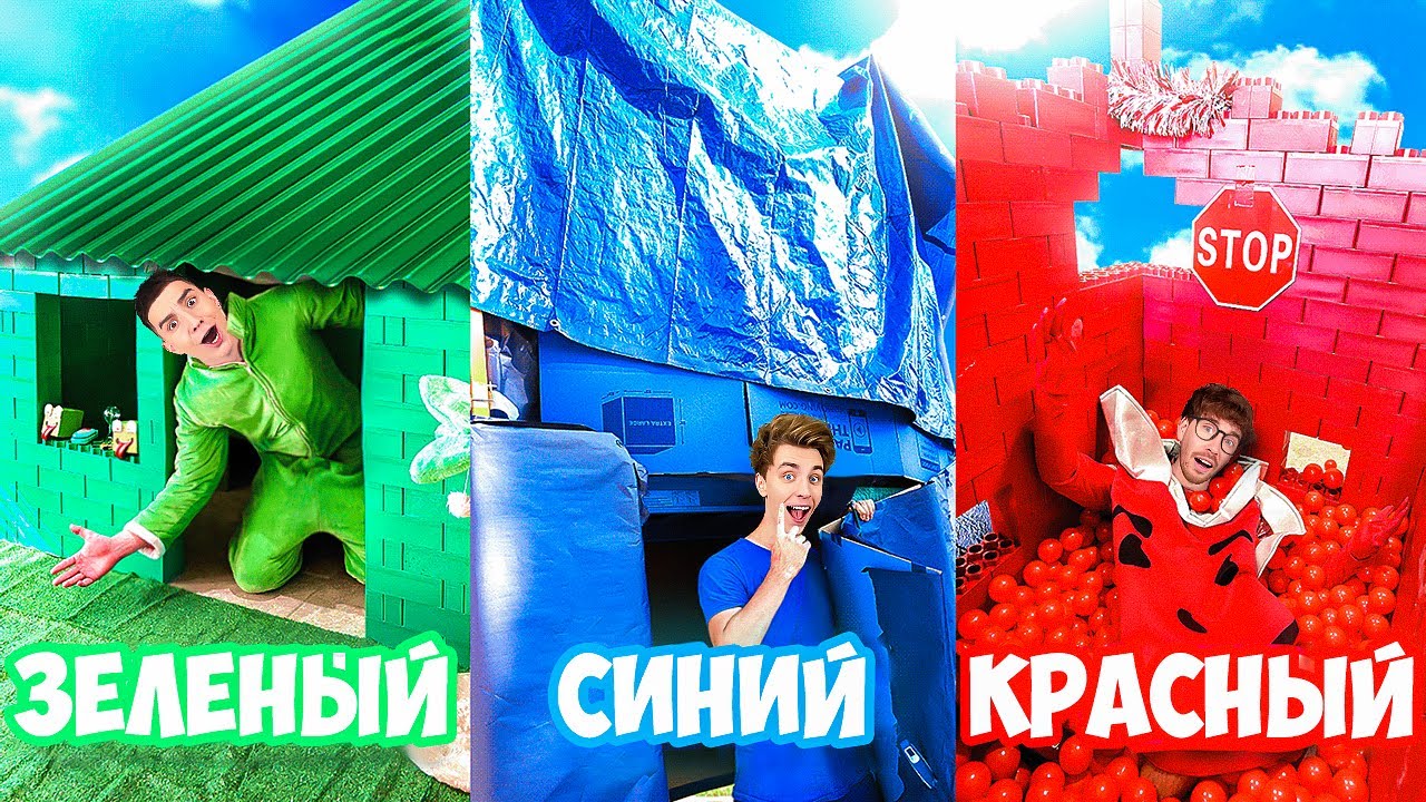 A4 🐱ДОМИКИ ОДНОГО ЦВЕТА ЧЕЛЛЕНДЖ !